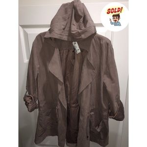 Plus size brushed hooded anorak jacket.